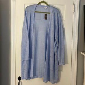 J hill light knit cardigan sweater pale blue size 4x - new with tags